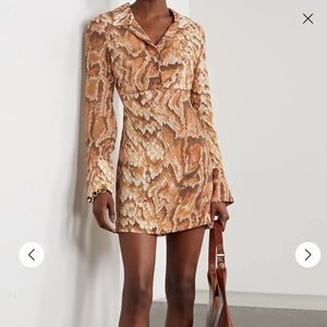 NANUSHKA Tess cutout snake print satin mini dress